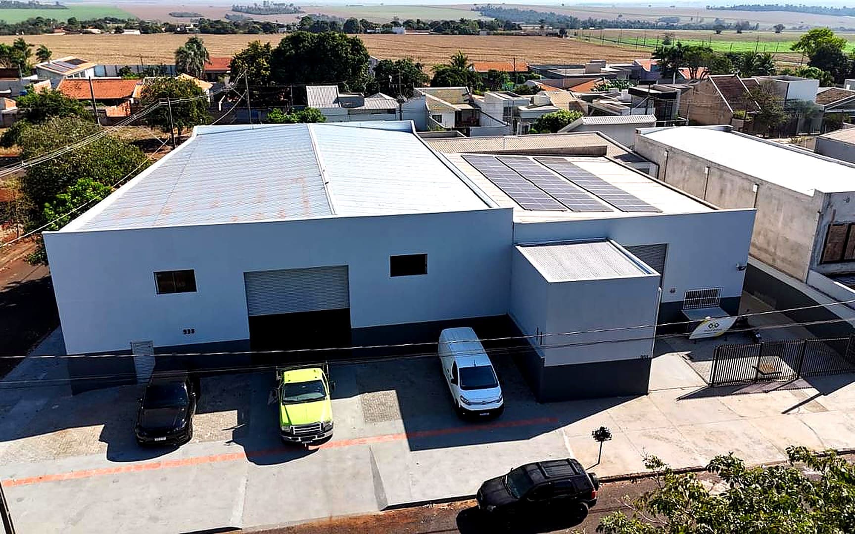 Vista aérea da unidade industrial Dentech em Maringá/PR